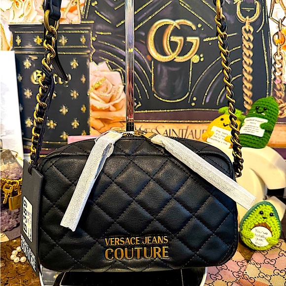 Versace Jeans Collection Handbags - Versace Jeans Couture Black Quilted Leather Crossbody With Dustbag